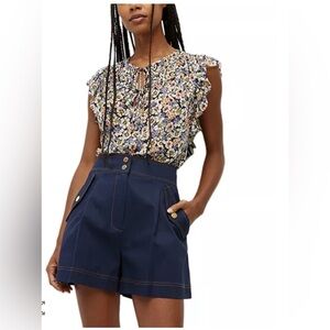 Veronica Beard | Ayan Fluttersleeve  Silk Blouse